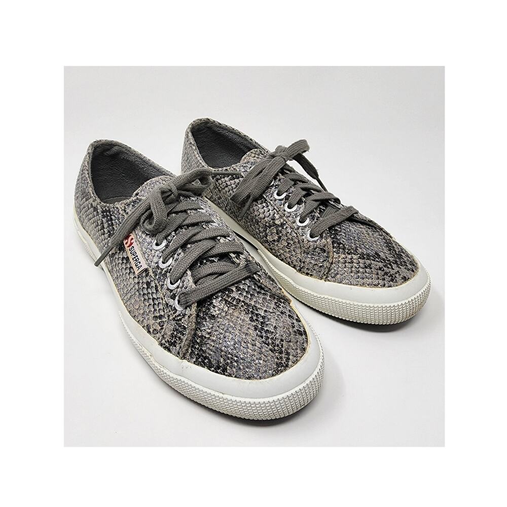 Superga Cotu Classic Sneakers Women EU40/US9 Grey Python Low-top Lace-up 2750